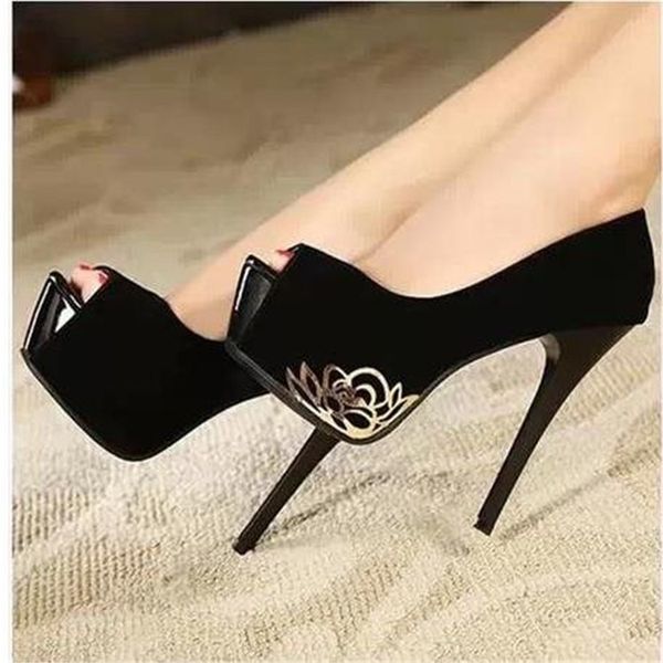 

female 88spring new european america 12cm fish mouth high jump platform dwaterproof water unique women's club yvgl, Black