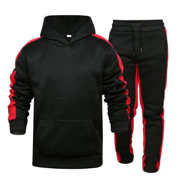 

men's tracksuits pants sports + casual running hoodiemen's suit jogging sportswear gymfitness tracksuit, Gray
