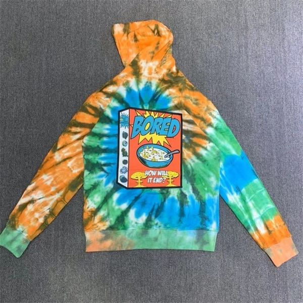

2021 new travis scott bored teenager tie dye hoodie women men cactus jack pullover hooded clothing txvs, Black