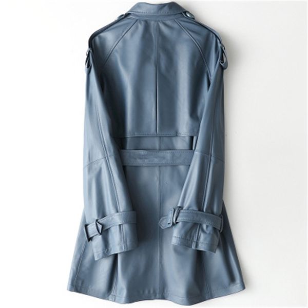 

2021 new fashion genuine sheep leather trench h33 ax0j, Tan;black