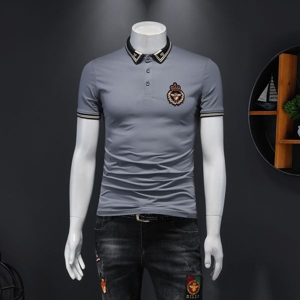 

great mens polos 2021 new us polo shirts men embroidery short sleeve breathable shirt 5xl gray e186 yktj, White;black