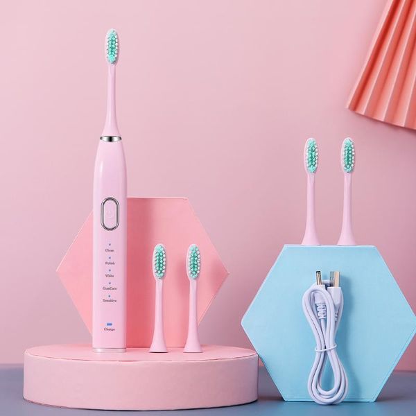 

smart electric toothbrush 10 modes sonic usb rechargeable ultrasonic tooth brush whitening 5 replacement heads waterproof