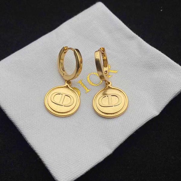

2021 new round letter earrings female net red same temperament style earrings, Silver