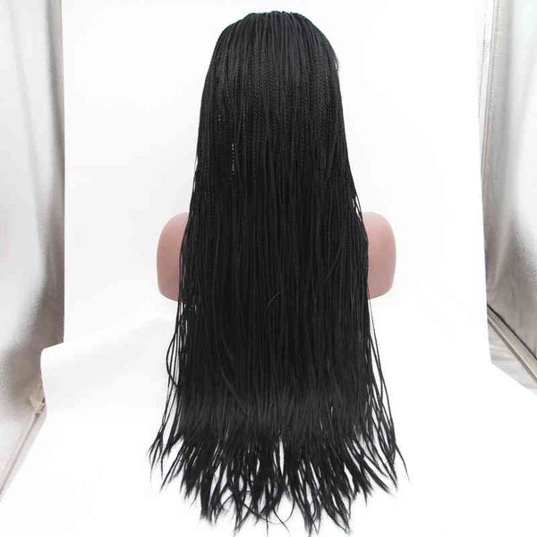 

cospaly synthetic preplucked 13x6 lace front box braids hand braided wigs for black women babyhair lightweight braids, Golden;white
