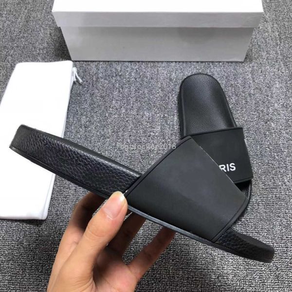 

paris fashion sliders mens womens summer sandals beach slippers ladies flip flops loafers black white pink slides chaussures shoes 3tfz zlh