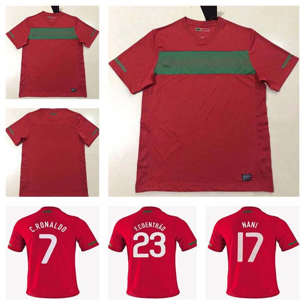 

10/11 retro version soccer jerseys 2010/2011 #7 c.ronaldo #17 nani #23 f.coentrao 2010 world cup football shirt, Black;yellow
