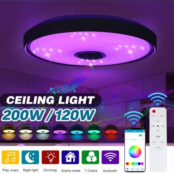 

120w/200w rgb dimming led music ceiling light cold warm white natural light led fixture home lighting app bluetooth ceiling lamp