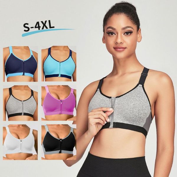 

yoga outfit sports bra push up crop shockproof underwear fitness gym hollow breathable running sportswear large size
