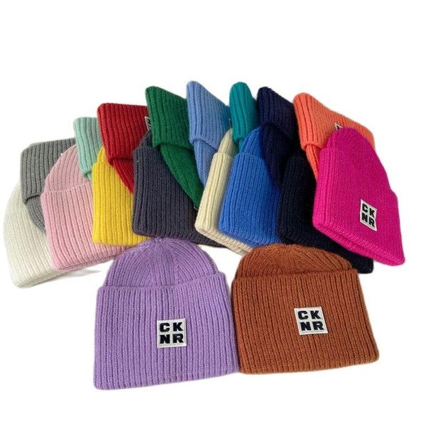 

beanie/skull caps winter thick warm knit hat sale women girl female letter patch beanie sport skullies gorros hip hop dance skullcap, Blue;gray