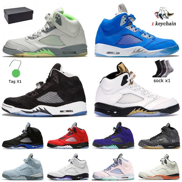 

2022 mens women with box socks jumpman 5 5s basketball shoes white oreo concord easter bluebird florida gators raging bull sail off luxury s