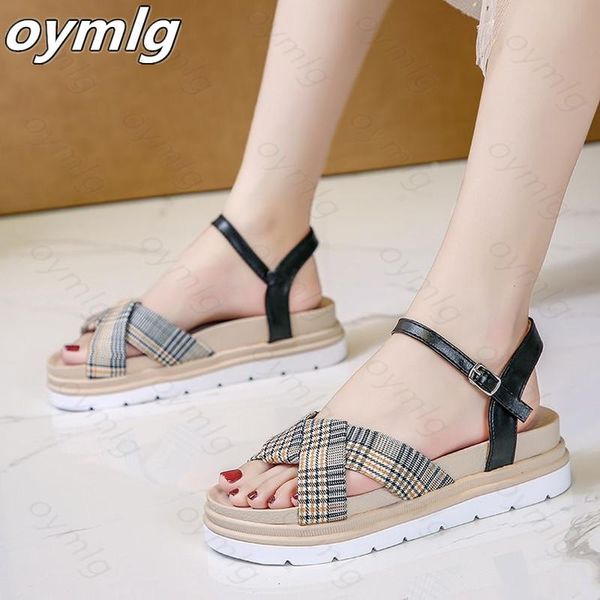 

summer women sandals thick bottoms platform casual woman shoes rome footwear sandalia feminina shoes woman flat sandals, Black