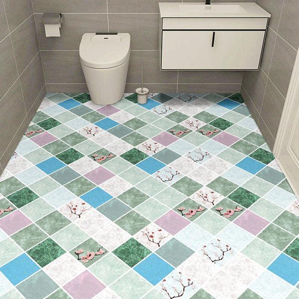 

wallpapers thicken toilet floor stickers self-adhesive home decor bathroom kitchen waterproof non-slip peel and stick roll