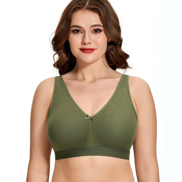

women's wireless cotton bra plus size sleep unlined comfort support, Red;black