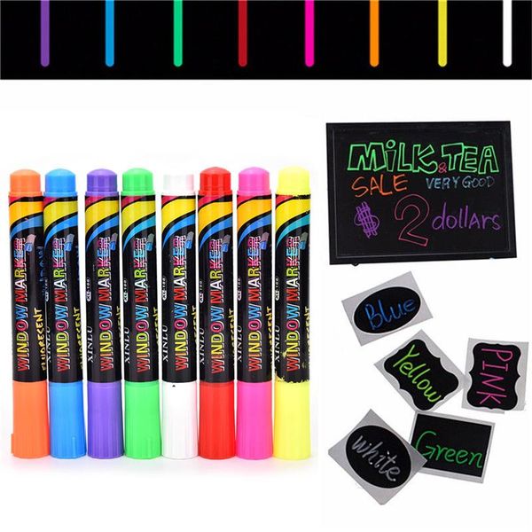 

highlighters brand 1pc highlighter fluorescent liquid chalk marker pen for led writing board, Black;red