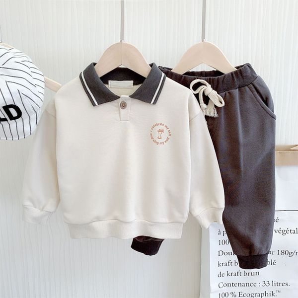 

fashion 2021 new spring baby's drs suit two piece boy's polo shirt, White