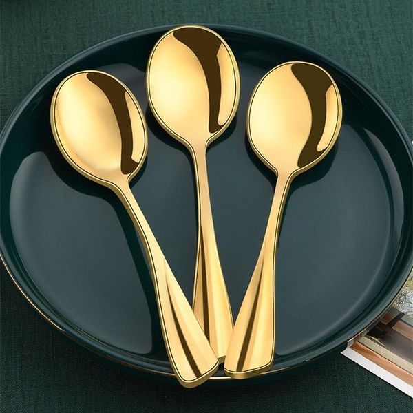 

spoons 430stainless steel spoon 3pcs nordic gold small eating creative long handle mixing home kitchen supplies