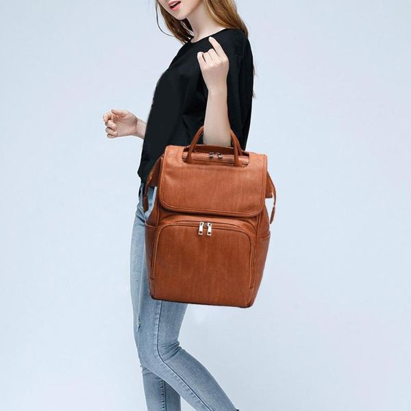 

diaper bags maternity bag pu leather selling simplicity multi-function durable backpacks baby changing pad stroller rucksack