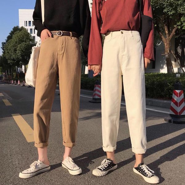 

women's jeans spring autumn wide-leg high-waist denim pants retro loose droop straight trousers, Blue