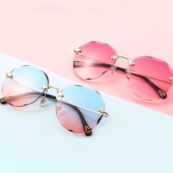 

luxury designer sunglasses fashion square rimless women small sun glasses shades metal sunglass uv400 eyewear 0622, White;black