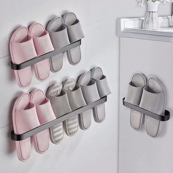 

clothing & wardrobe storage aluminum slipper rack wall mount bathroom bedroom shoe hanging holder organizer toilet door towel shelf