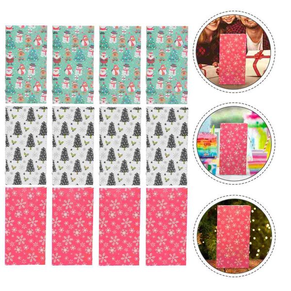 

gift wrap 12pcs festive bag snack storage candy wrapping xmas paper