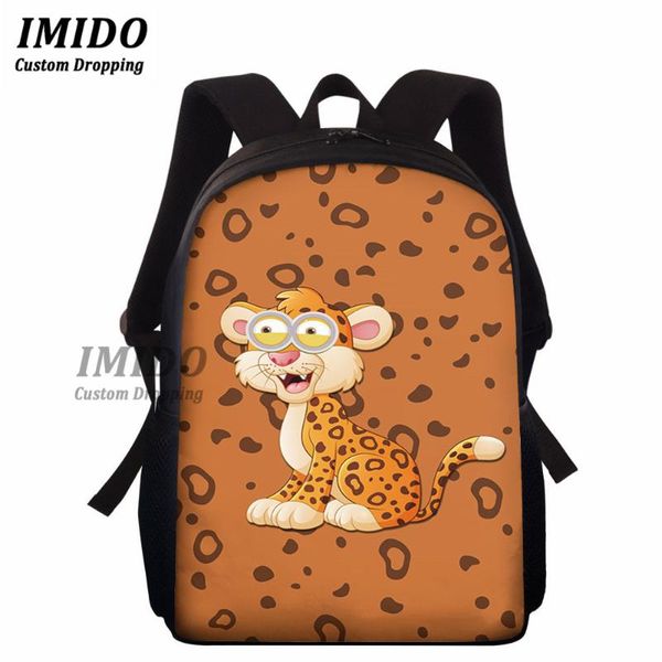 

school bags imido kid's backpack 3d cute kawaii dog/tiger pattern comfortable middle for students girls shoulder 2021