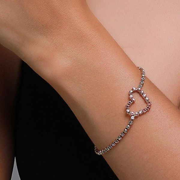 

link, chain heart curb cuban bracelets set for women miami boho thick charm bangles fashion punk jewelry, Black