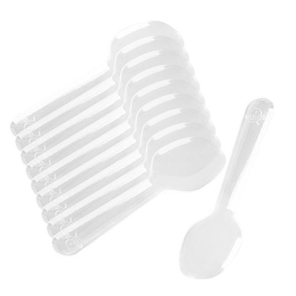 

spoons 200pcs mini clear disposable flatware for jelly ice cream dessert appetizer