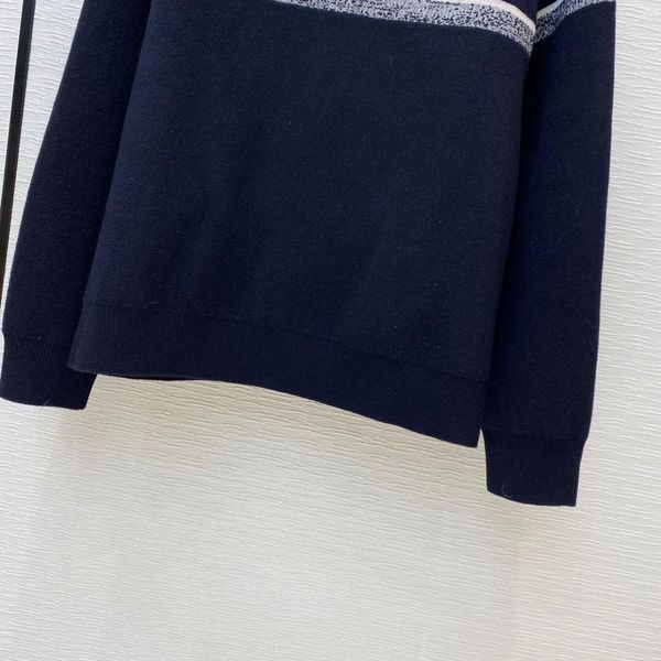 

100% cashmere luxury knitted pullover both side wear women's sweater vintage o-neck stripes patchwork streetwear loose j 6wjv, White;black