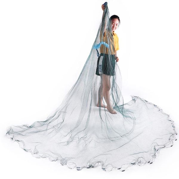 

fishing net monofilament cast nets 2.4-7.2m hand throw fish net nylon fishing american style cast or no pendants