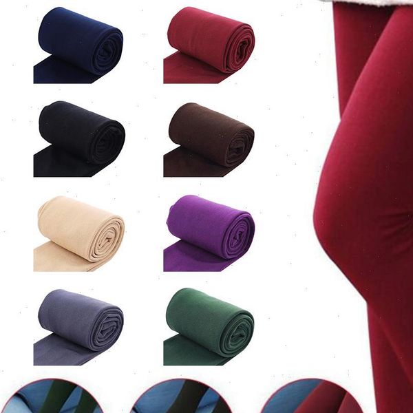 

2021black friday autumn winter women thick warm leggings bright colors matte charcoal stretch fleece pants trample leg leggings, Black