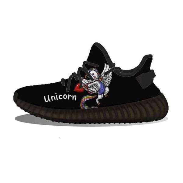 

ku diy custom eros unicorn running shoes mesh printed mens womens trainers outdoor sports sneakers, Black;white