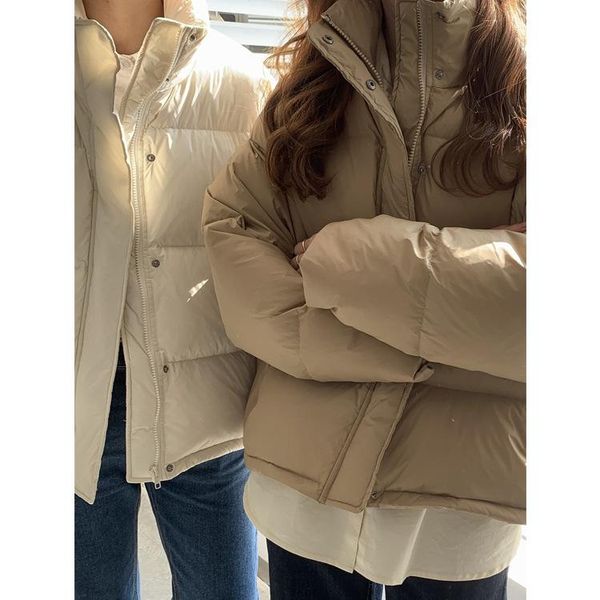 

women's down & parkas upset jacket female han edition of fund 2021 winter fashion collar loose white duck bread served 13519, Black