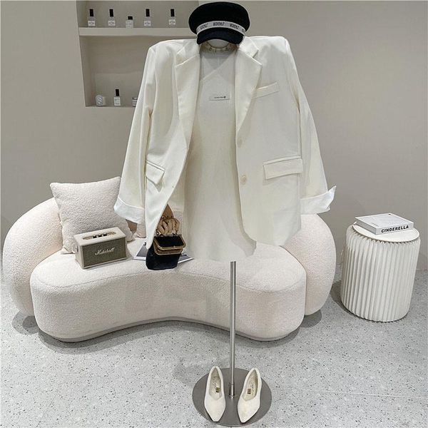 

women's suits & blazers spring summer 2021 fashion leisure temperament show thin professional suit jacket, White;black