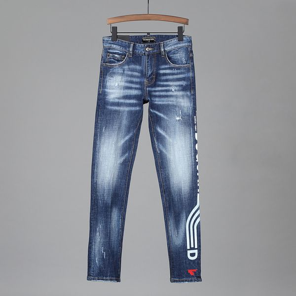 

dsq phantom turtle men's jeans mens italian designer jeans skinny ripped cool guy causal hole denim fashion brand fit jeans men washed, Blue