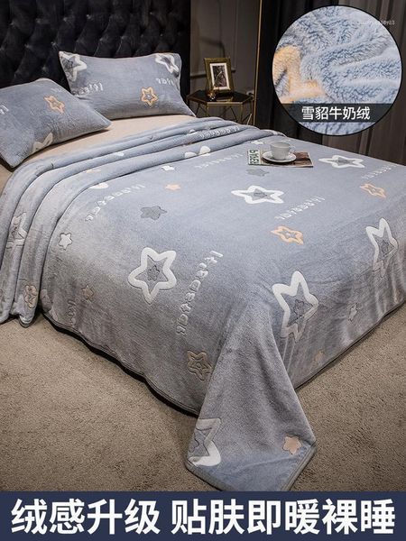 

winter milk flannel blanket thick warm bed single student dormitory blankets weighted throw11