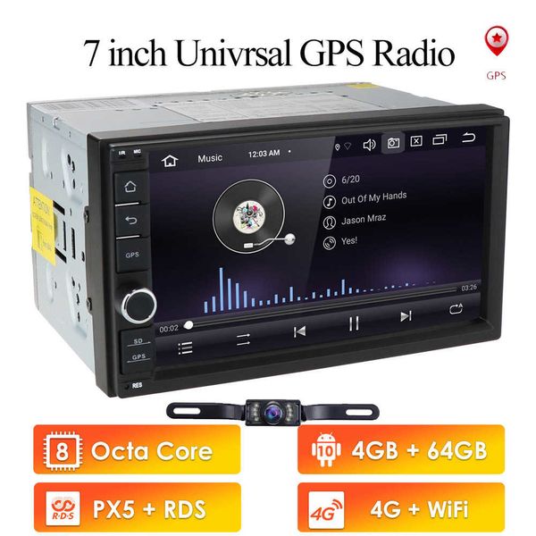 DSP IPS 2 Din 7''Octa core Universale Android 10.0 4 GB di RAM Autoradio Stereo Navigazione GPS WiFi 1024*600 Touch Screen 2din NO DVD