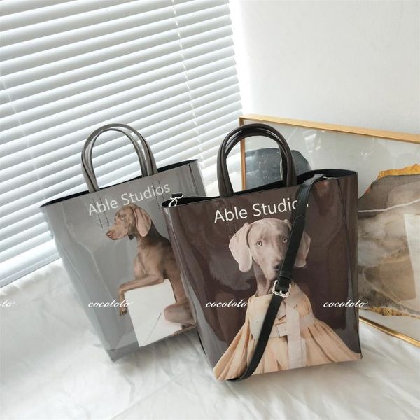 

evening bags cool dog print magazine poster bag women shopping tote crossbody personality handbag big capacity shoulder messenger