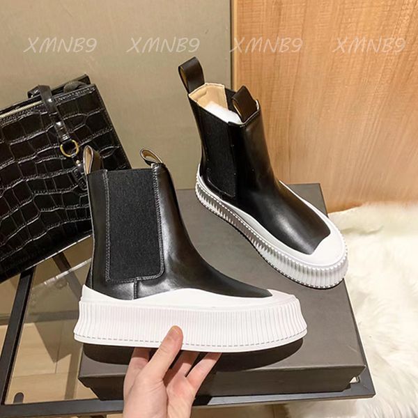 

luxury designer ladies boots 2022 european and american fashion classic comfortable platform 4cm white shoe fried street catwalk casual shoe, Black