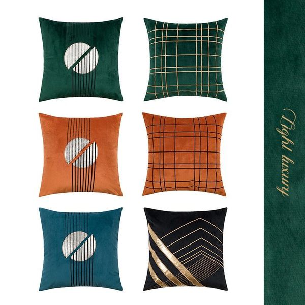 

cushion/decorative pillow nordic style home cushion cover velvet geometric embroidery pillowcase light luxury el bedroom bed sofa throw case