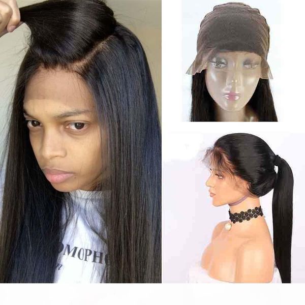 

popular brazilian human hair wigs pre plucked full lace wigs with baby hair brazilian natural hairline lace front wigs for black women, Black;brown