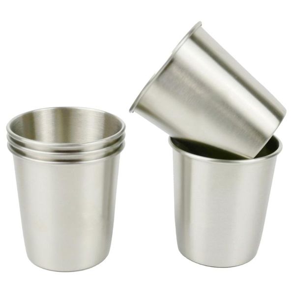 

mugs stainless steel pint cup stackable bee drinking cups for home bar (silver)