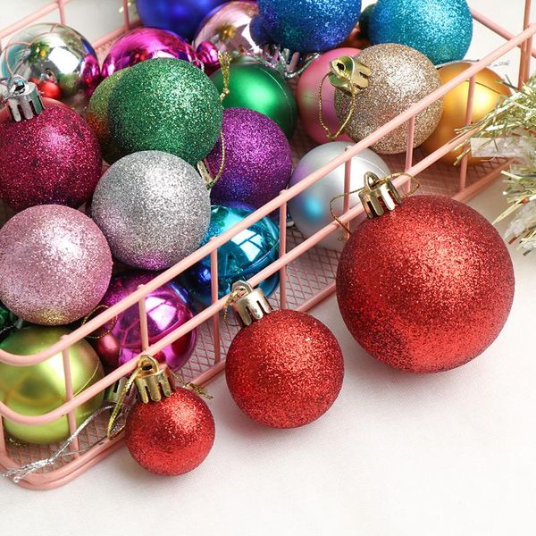 

party decoration 24pcs 4cm gold pink champagne red metallic christmas balls decor tree xmas for home noel year gift
