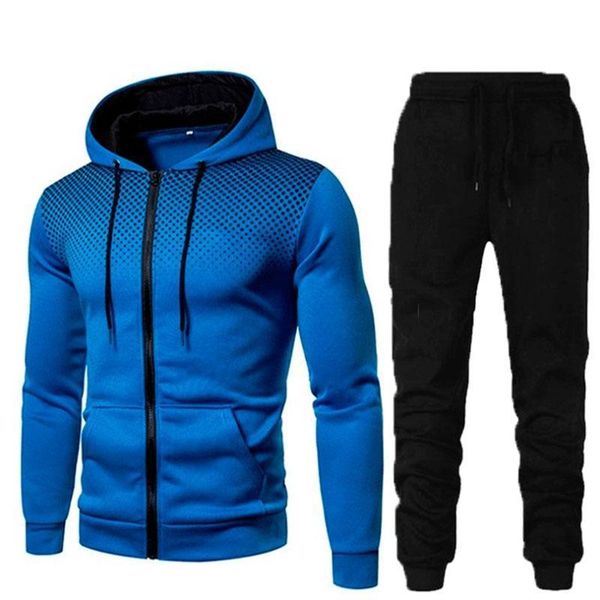 

men's tracksuits suit sportswear 2 piece hoodie pants zipper hhoodie casual sport swear clothing fitness sports, Gray