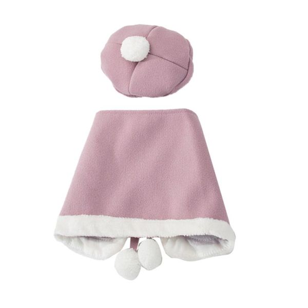 

cat costumes 1 set pet clothes cape beret with pompon funny cosplay costume party for dog puppy -size xs