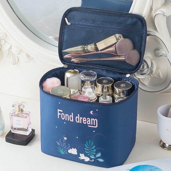 

cosmetic bags & cases travel waterproof portable women makeup bag high capacity toiletries organizer storage zipper wash beauty pouch