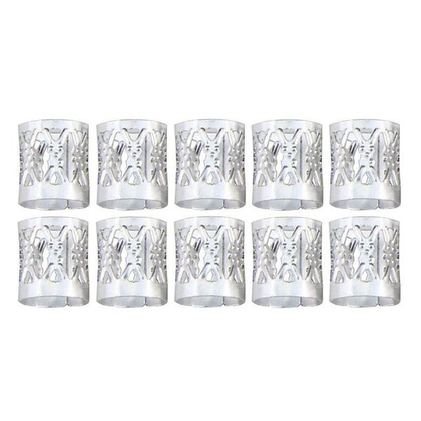 

hair clips & barrettes 100pcs aluminum hollow out coil dreadlocks braiding rings metal cuffs bead crown spiral jewelry decorative accessorie, Golden;silver