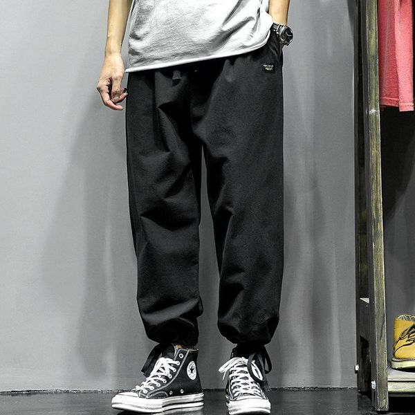 

men's pants 2021 spring stretch loose leggings cotton and linen comfortable harem sports casual trousers male's clothes, Black