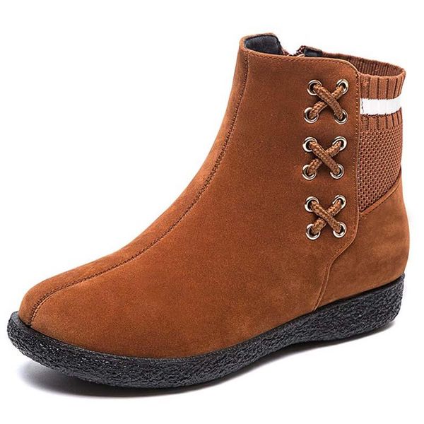 

boots luxury women 2021 winter shoes for snow zipper keep warm women's ankle footwear plus size 35-43, Black