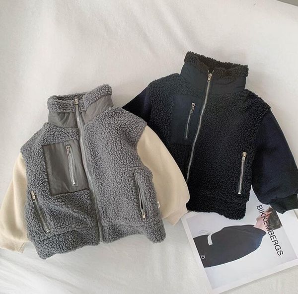 

jackets 2021 wholesale girls boys fleece thicken coat winter cotton full sleeve kids coats 1-7 years wd702, Blue;gray